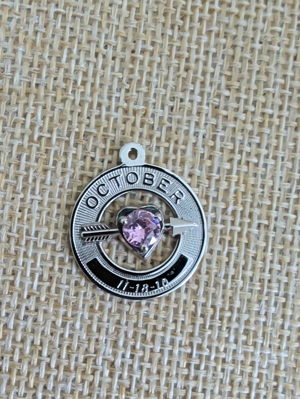 Silver October Birthday Charm